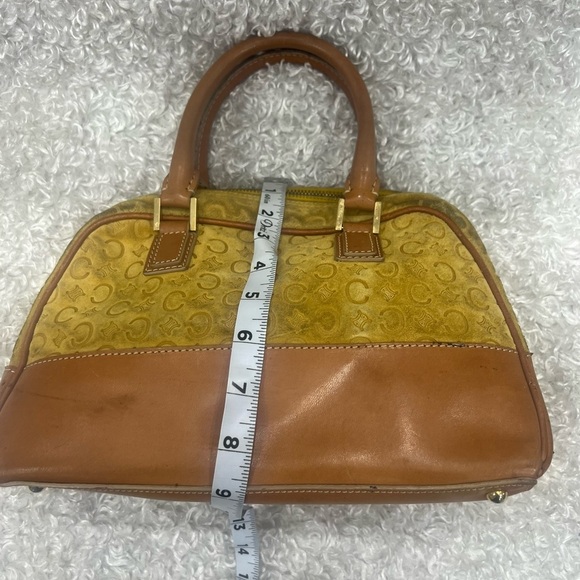 Celine Yellow Macadam Suede Handbag - Picture 9 of 14